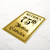 75. Geburtstagsparty — Elegantes Script + Individu Folieneinladung (Gedreht)