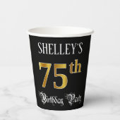 75. Geburtstagsparty - Extravagantes Drehbuch, Imi Pappbecher (Rückseite)