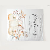 75. Geburtstagsparty Fall Pumpkin Blätter Wandteppich (Vorderseite (Horizontal))