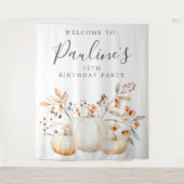 75. Geburtstagsparty Fall Pumpkin Blätter Wandteppich (Vorderseite)