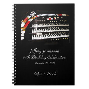 75. Geburtstagsparty Gästebuch, antikes Organ Notizblock