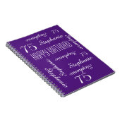 75. Geburtstagsparty Gästebuch, Wiederholungsnamen Notizblock (Rechte Seite)