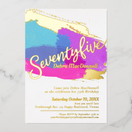 75. Geburtstagsparty Gold Foto abstrakte Kunst Folieneinladung