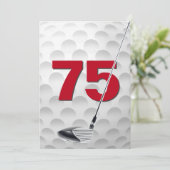 75. Geburtstagsparty Golf Thema Einladung (Stehend Vorderseite)