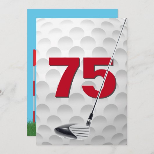 75. Geburtstagsparty Golf Thema Einladung (Vorne/Hinten)