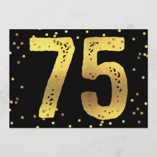75. Geburtstagsparty Imitats Gold Foil Confetti Bl Einladung