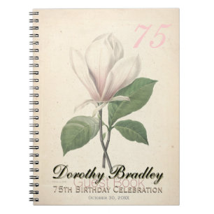 75. Geburtstagsparty Magnolia Custom Guest Book Notizblock