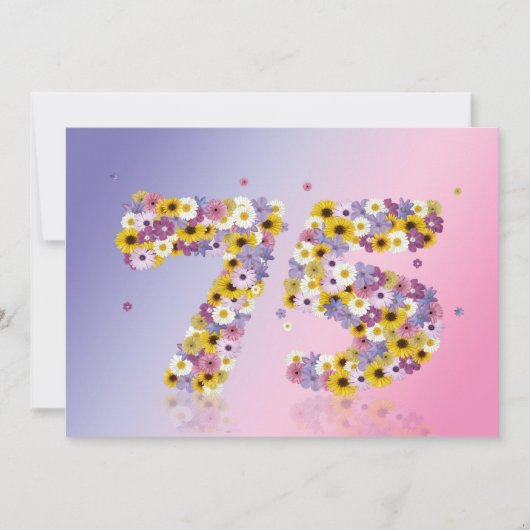 75. Geburtstagsparty mit Blumenbriefen Einladung (Vorderseite)