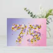 75. Geburtstagsparty mit Blumenbriefen Einladung (Stehend Vorderseite)