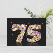 75. Geburtstagsparty mit Blumenbriefen Einladung (Stehend Vorderseite)
