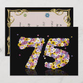 75. Geburtstagsparty mit Blumenbriefen Einladung (Vorne/Hinten)