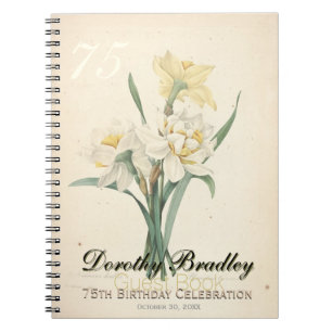 75. Geburtstagsparty Narcissus Custom Guest Book Notizblock