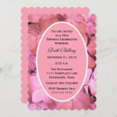 75. Geburtstagsparty Pink Scalloped Hydrangeas Einladung (Vorne/Hinten)