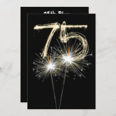 75. Geburtstagsparty Sparkler Einladung (Vorne/Hinten)