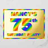 75. Geburtstagsparty — Spaß, Regenbogenspektrum "7 Folieneinladung (Vorderseite)