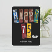 75. Geburtstagsparty-Teller Einladung (Stehend Vorderseite)