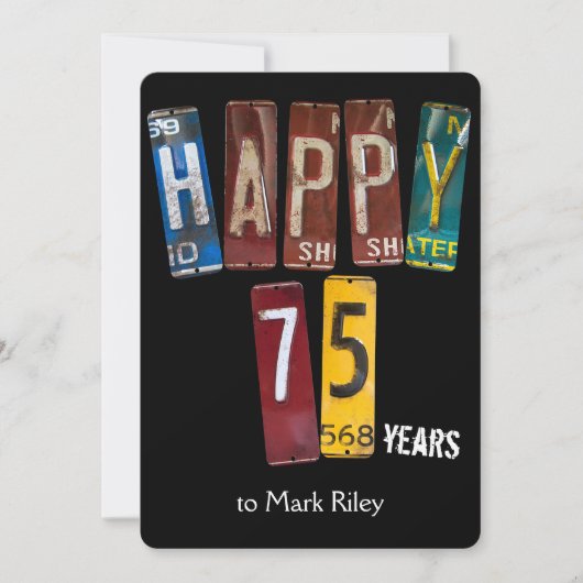 75. Geburtstagsparty-Teller Einladung (Vorderseite)