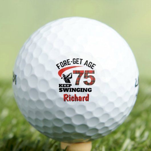 75. Geschenk für Co-Worker - 70 Jahre Red Kariert Golfball