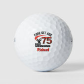 75. Geschenk für Co-Worker - 70 Jahre Red Kariert Golfball (Vorderseite)