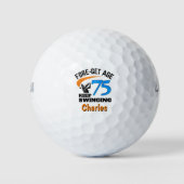 75. Geschenk für Ehemann Lustig Blau Benutzerdefin Golfball (Vorderseite)