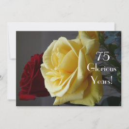 75 GloriousYears! - Geburtstag/zwei Rose-mit Zitat Einladung