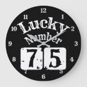 75 - Glückszahl 75 Glück Große Wanduhr (Vorderseite)