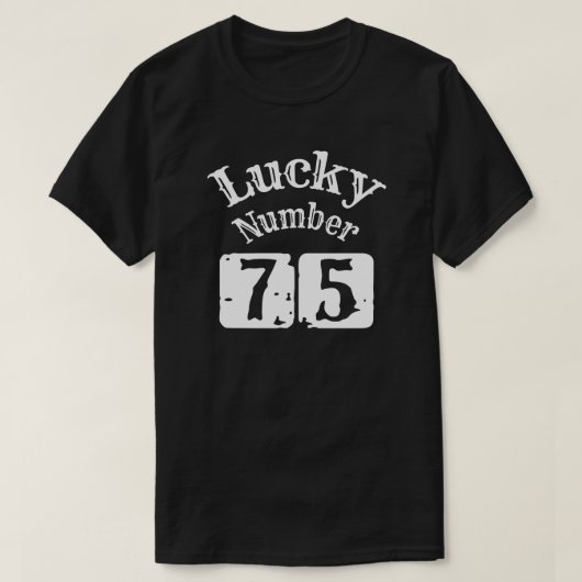 75 - Glückszahl 75 Glück T-Shirt (Design vorne)