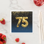 75. Gold Party Balloons und Confetti Napkins Serviette (Beispiel)