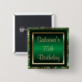 75. Grünes metallisches u. Gold des Button (Vorne & Hinten)