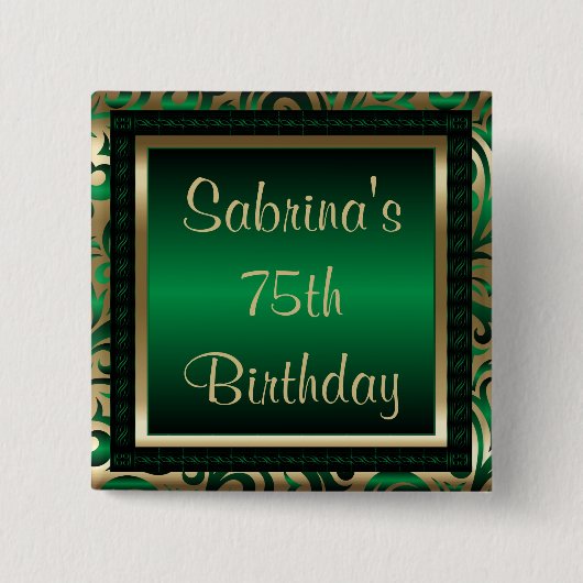 75. Grünes metallisches u. Gold des Button (Vorderseite)