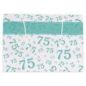75. Herzlichen Glückwunsch zum Geburtstag Aquamari Große Geschenktüte (Rückseite)