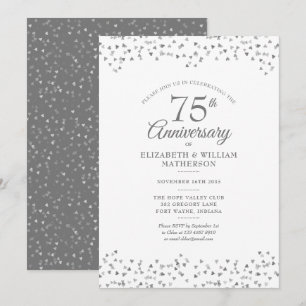 75. Hochzeitsjubiläum Love Hearts Konfetti Einladung