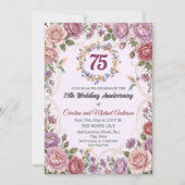 75. Hochzeitstag: Blauer Saphir Einladung (Vorderseite)