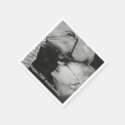 75. Hochzeitstag Custom Foto Napkins Serviette (Ecke)