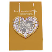 75. Hochzeitstag Foto Geschenktasche Mittlere Geschenktüte (Rückseite)