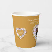 75. Hochzeitstag Foto Gold und Diamanten Pappbecher (Vorderseite)