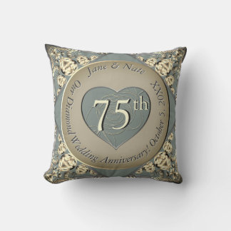 75. Hochzeitstag Kissen