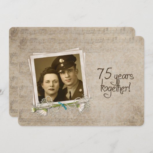 75. Hochzeitstag Open House Einladung (Vorne/Hinten)