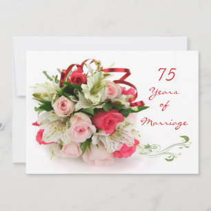 75. Hochzeitstag. Rose Einladung