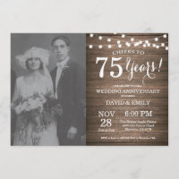 75. Hochzeitstag Rustikales Holz