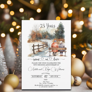 75. Hochzeitstag Winterlandschaft Romantik Einladung