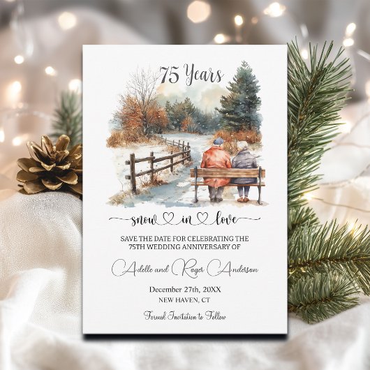 75. Hochzeitstag Winterlandschaft Romantisch Save The Date
