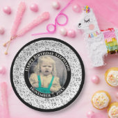 75 Ihr Foto Random Number Pattern Schwarz/Weiß Pappteller (Party)