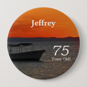 75 Jahre alt, Button für Fischereifahrzeuge