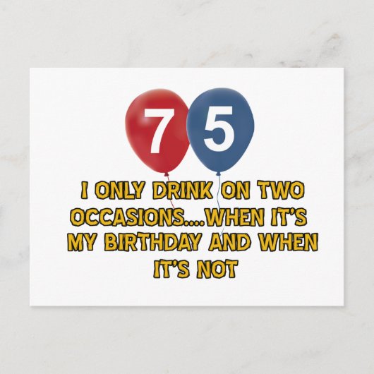 75 Jahre alte Geburtstagsdesigns Postkarte (Vorderseite)