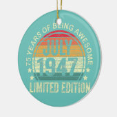 75 Jahre Alte Geschenke Juli 1947 Limited Edition  Keramik Ornament (Links)