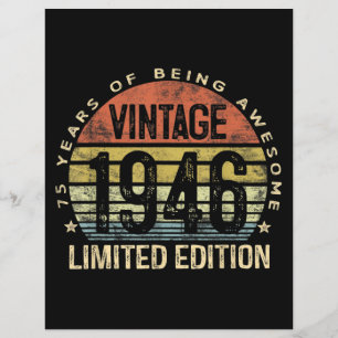 75 Jahre alte Geschenke Vintag 1946 Geburtstag
