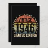 75 Jahre alte Geschenke Vintag 1946 Geburtstag Einladung (Vorne/Hinten)