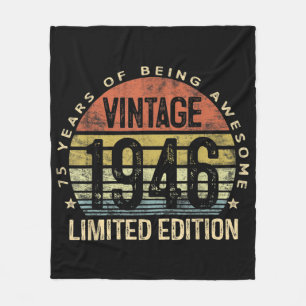 75 Jahre alte Geschenke Vintag 1946 Geburtstag Fleecedecke