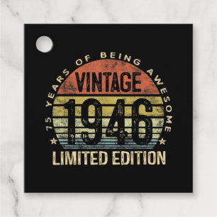 75 Jahre alte Geschenke Vintag 1946 Geburtstag Geschenkanhänger